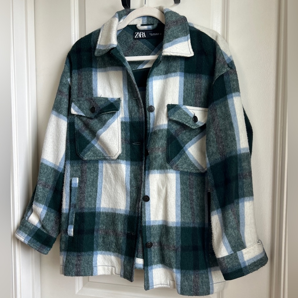 ZARA Plaid Shacket. Size S.